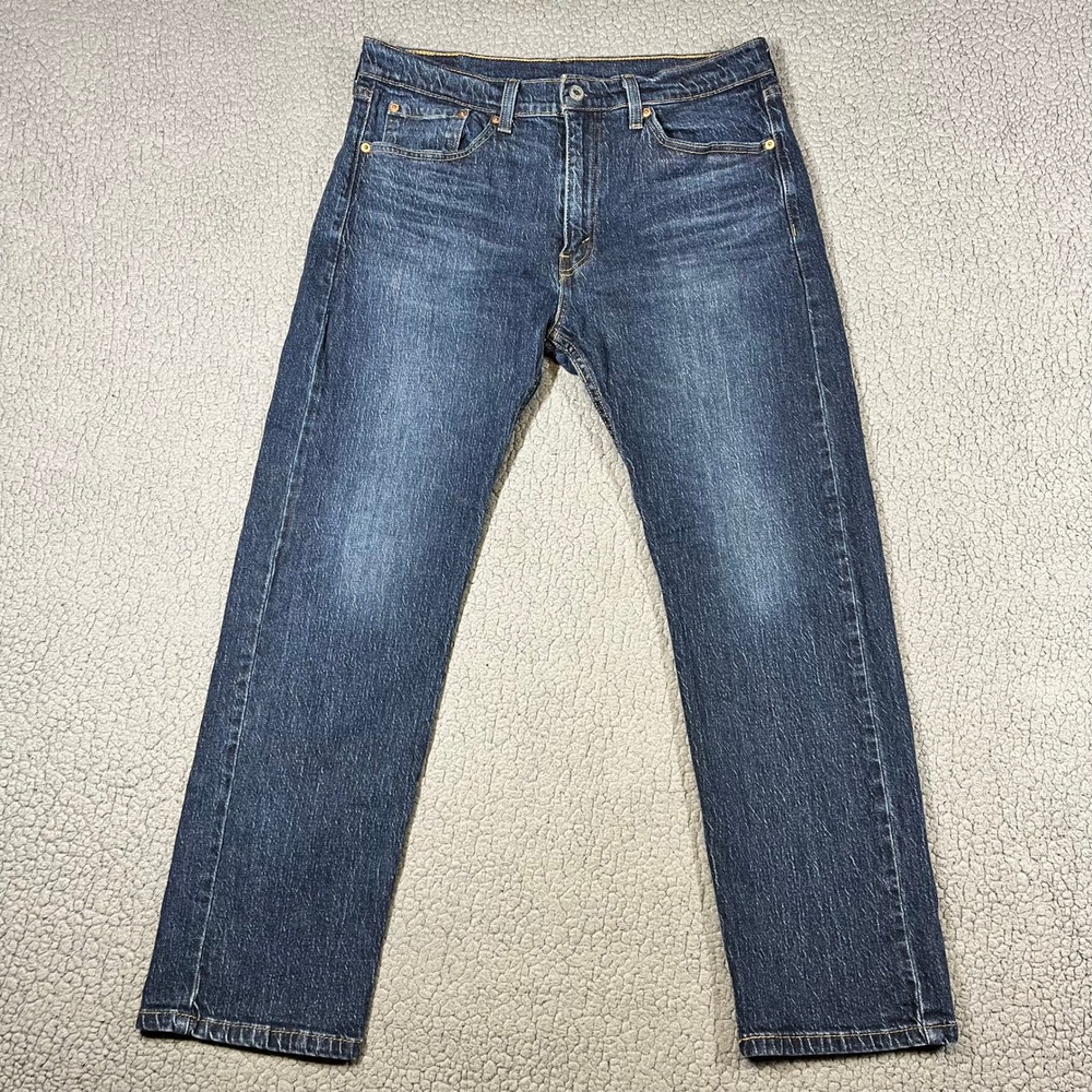 Levis 505 Regular Fit Dark Wash Indigo Denim Jeans Mens 33x29 00505-1989